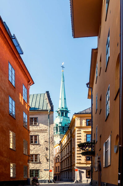 A beautiful tower in Gamla Stan, Stockholm, Sweden