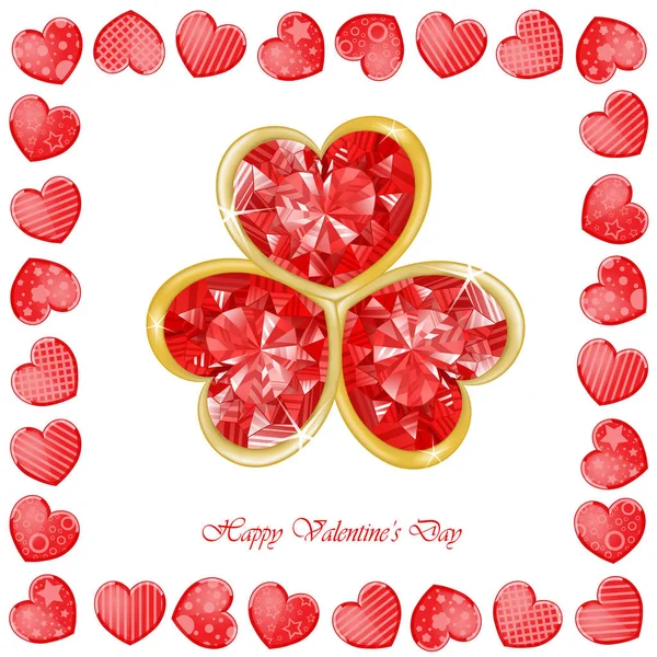 Valentine's day background with funny hearts — Stock Vector