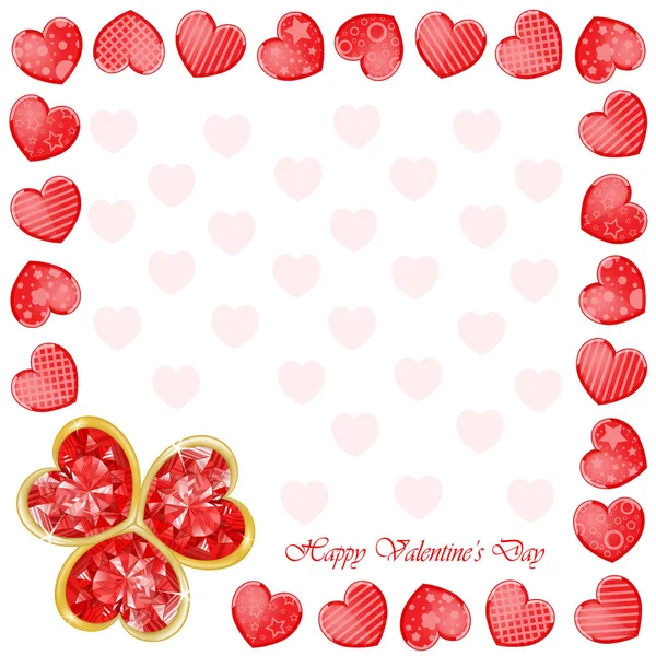 Valentine's day background with funny hearts — Stock Vector