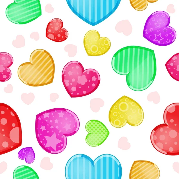 Valentine's day background with funny hearts — Stock Vector
