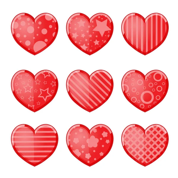 Fondo del día de San Valentín con corazones divertidos — Vector de stock