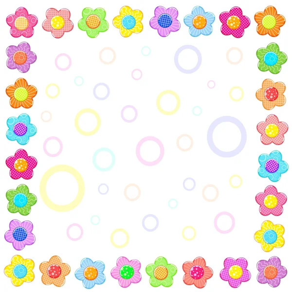 Sticker printemps fleur ensemble cadre — Image vectorielle