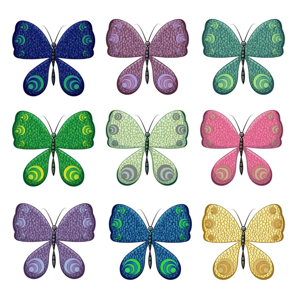 Seamless Pattern Colorful Butterflies — Stock Vector