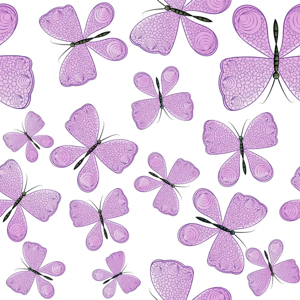 Modèle Sans Couture Avec Des Papillons Colorés — Image vectorielle