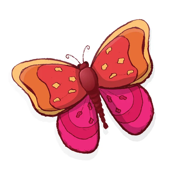 Mariposa Color Aislada Blanco — Vector de stock