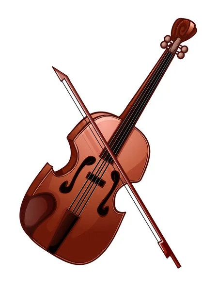 Ilustração Violino Isolado Branco — Vetor de Stock