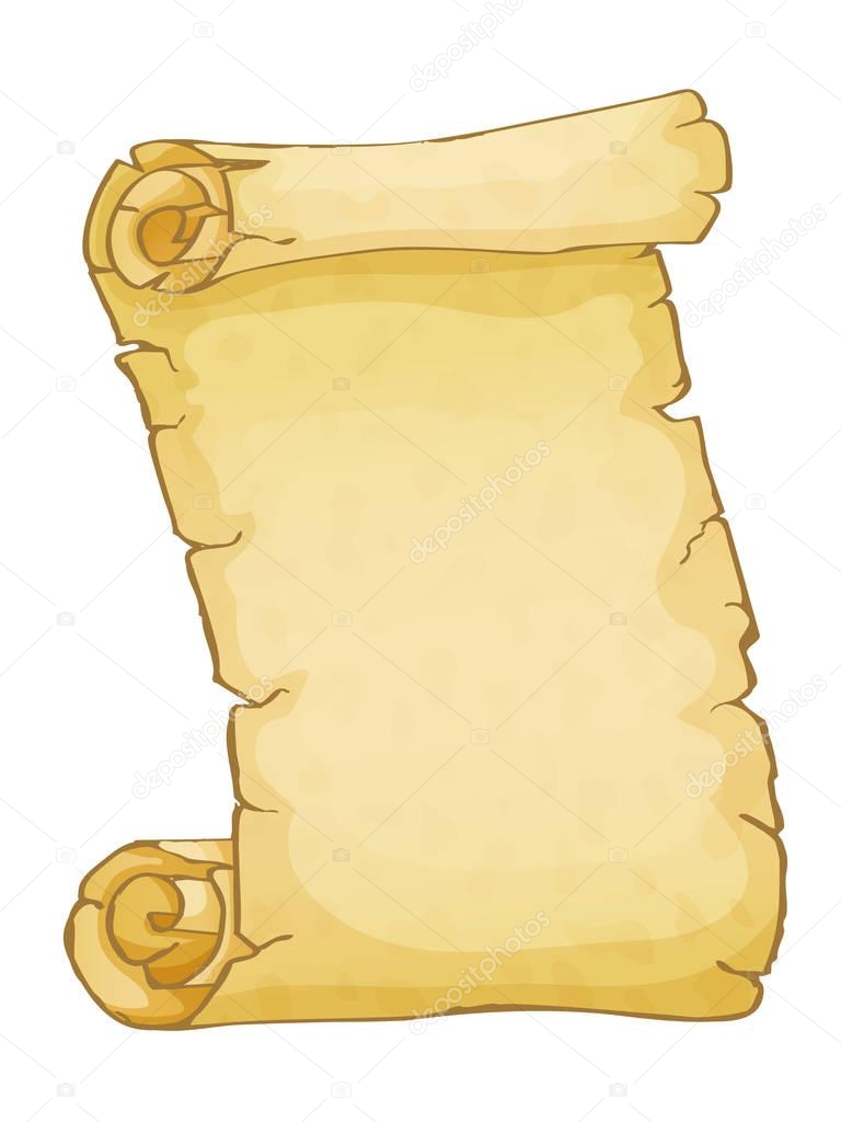 Parchment isolated on white background