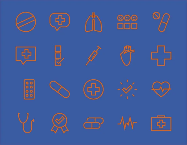 Einfaches Set Von Medikamenten Pillen Verwandte Vector Line Icons Enthält — Stockvektor