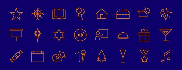 Sencillo Conjunto Iconos Celebración Relacionados Con Línea Vectorial Contiene Iconos — Vector de stock