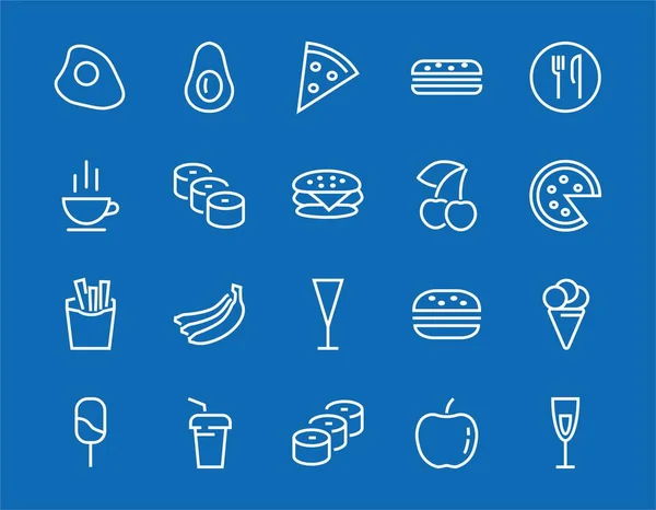 Simple Conjunto Iconos Comida Rápida Relacionados Con Línea Vectorial Contiene — Archivo Imágenes Vectoriales