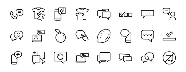 Simple Set Message Line Vector Line Icons Contains Icons Conversation — Stock Vector