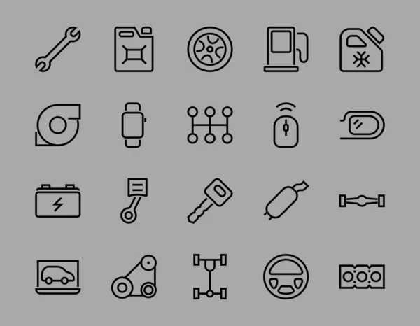 Simple Set Car Services Related Vector Line Icons Contains Icons — Stock Vector