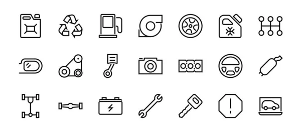 Simple Set Car Services Related Vector Line Icons Contains Icons — Stock Vector