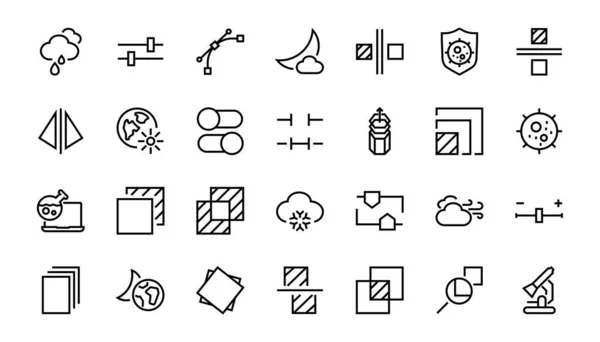 Simple Set Image Editing Related Vector Line Icons Contains Icons — Stock Vector