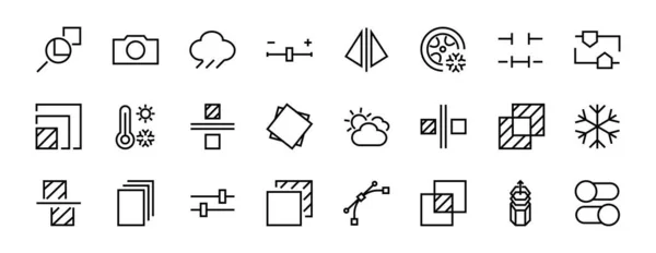 Conjunto Simples Ícones Linha Vetorial Relacionados Edição Imagem Contém Ícones — Vetor de Stock