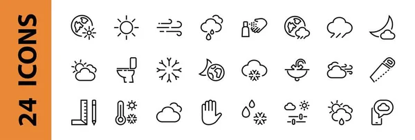 Clima Conjunto Iconos Iconos Como Pronóstico Del Tiempo Las Nubes — Archivo Imágenes Vectoriales