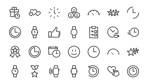 Eenvoudige Set Van Tijd Pictogram Kleur Bewerkbare Template Bevat Pictogrammen — Stockvector