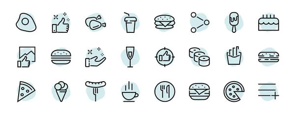 Simple Conjunto Iconos Comida Rápida Relacionados Con Línea Vectorial Contiene — Archivo Imágenes Vectoriales