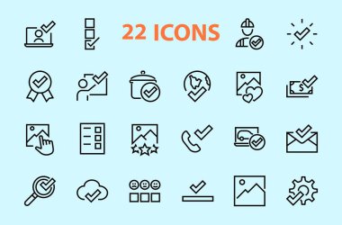 ICON çizgileriyle ilgili basit bir talep seti. Dosya yükleme, belge alma, mesajı okuma, çağrı alma ve daha fazlası gibi simgeleri içerir. Düzenlenebilir Bar. 48x48 Piksel Mükemmel