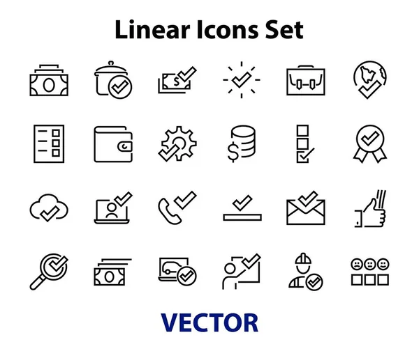 Conjunto Simples Linhas Vetor Relacionadas Reivindicações Icon Contém Ícones Como — Vetor de Stock