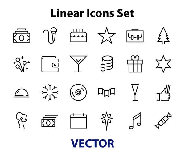 Sencillo Conjunto Iconos Celebración Relacionados Con Línea Vectorial Contiene Iconos — Vector de stock