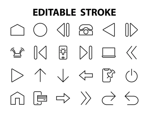 Reeks Pijlen Richtingen Pijlen Bevat Pictogrammen Zoals Pauze Voortzetting Direct — Stockvector