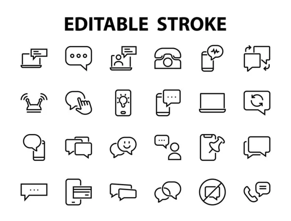 Ensemble Simple Icônes Ligne Vectorielle Message Contient Des Icônes Telles — Image vectorielle