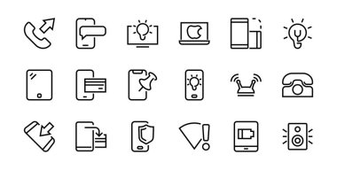 İş vektör çizgisi simgeleri. Kullanıcı sembolleri, dolar piktogramları, vitesler, evrak çantası, bulmacalar, zarf, yüzde, mesajlar, program ve daha fazlasını içeriyor. Düzenlenebilir Çubuk 460x460 piksel