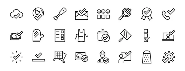 Απλό Σύνολο Γραμμών Διανυσματικών Icon Που Σχετίζονται Ισχυρισμούς Περιέχει Εικονίδια — Διανυσματικό Αρχείο
