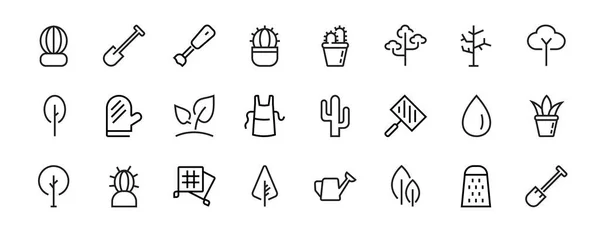 Eine Reihe Von Rosteniya Symbolen Und Gartenpflege Vector Illustration Enthält — Stockvektor