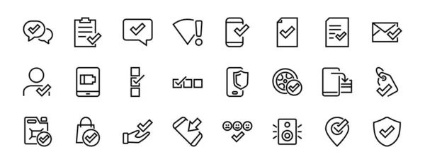Eine Einfache Reihe Von Beanspruchsbezogenen Vektorzeilensymbolen Enthält Symbole Wie Sicherheitsgarantie — Stockvektor