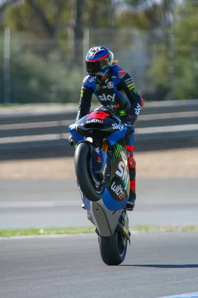 Marco Bezecchi Ita Highligths Moto2 Moto3 Winter Test Spanish Jerez — стокове фото