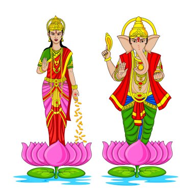 Lakshmi ve Ganesha mutlu bayramlar için