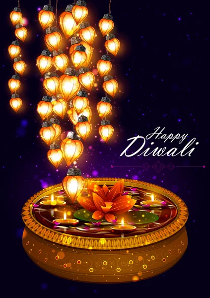 Decorated for Happy Diwali background — Stock Vector