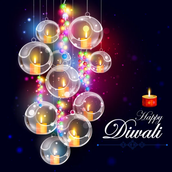 Dekoriert für glücklichen Diwali Hintergrund — Stockvektor