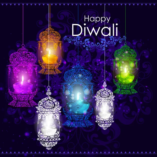 Decorated for Happy Diwali background — Stock Vector