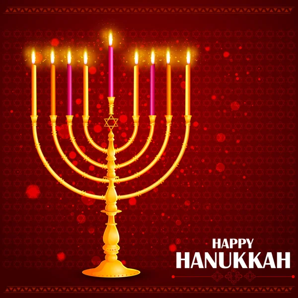 Feliz Hanukkah para la celebración del Festival de la Luz de Israel — Vector de stock