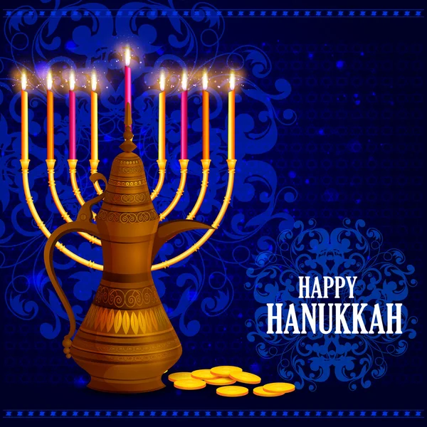 Feliz Hanukkah para la celebración del Festival de la Luz de Israel — Archivo Imágenes Vectoriales