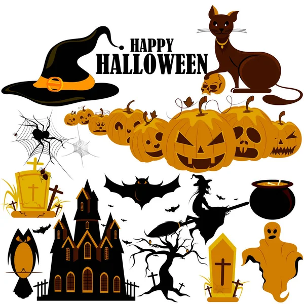 Feliz Halloween objeto aterrador — Vector de stock