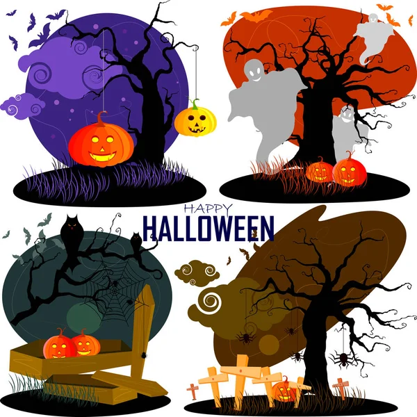 Šťastný Halloween děsivé pozadí — Stockový vektor