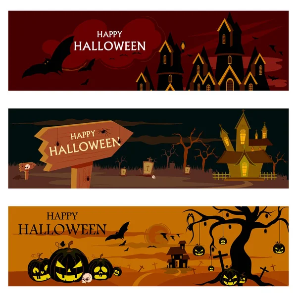 Maison hantée en arrière-plan Halloween — Image vectorielle