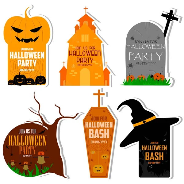 Etiqueta tema Halloween — Vector de stock