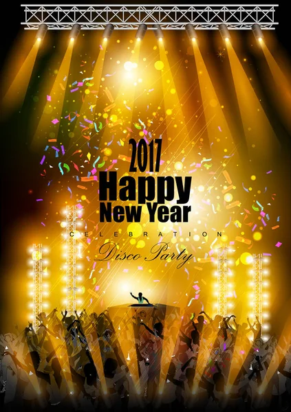 Happy New Year 2017 party celebration poster — Stock Vector