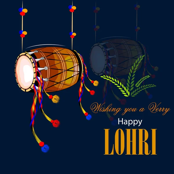Feliz festival Lohri de Punjab India fondo — Vector de stock