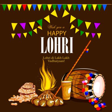 Punjab Hindistan 'daki mutlu Lohri festivali
