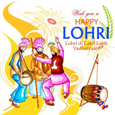 Punjab Hindistan 'daki mutlu Lohri festivali