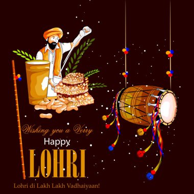 Punjab Hindistan 'daki mutlu Lohri festivali