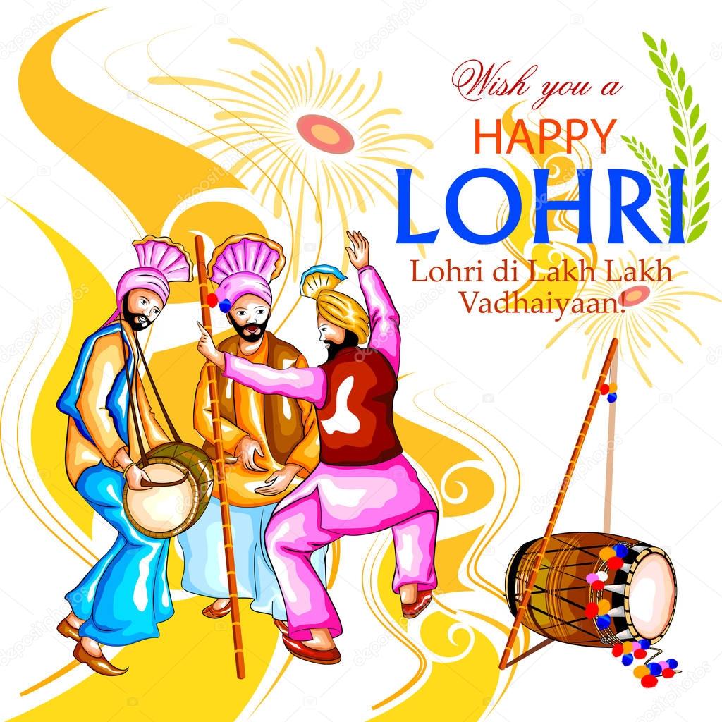 Happy Lohri festival of Punjab India background