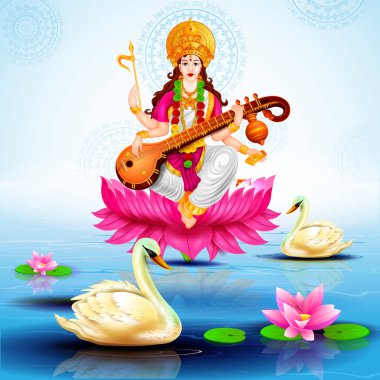Tanrıça Saraswati Vasant Panchami Puja Hindistan için
