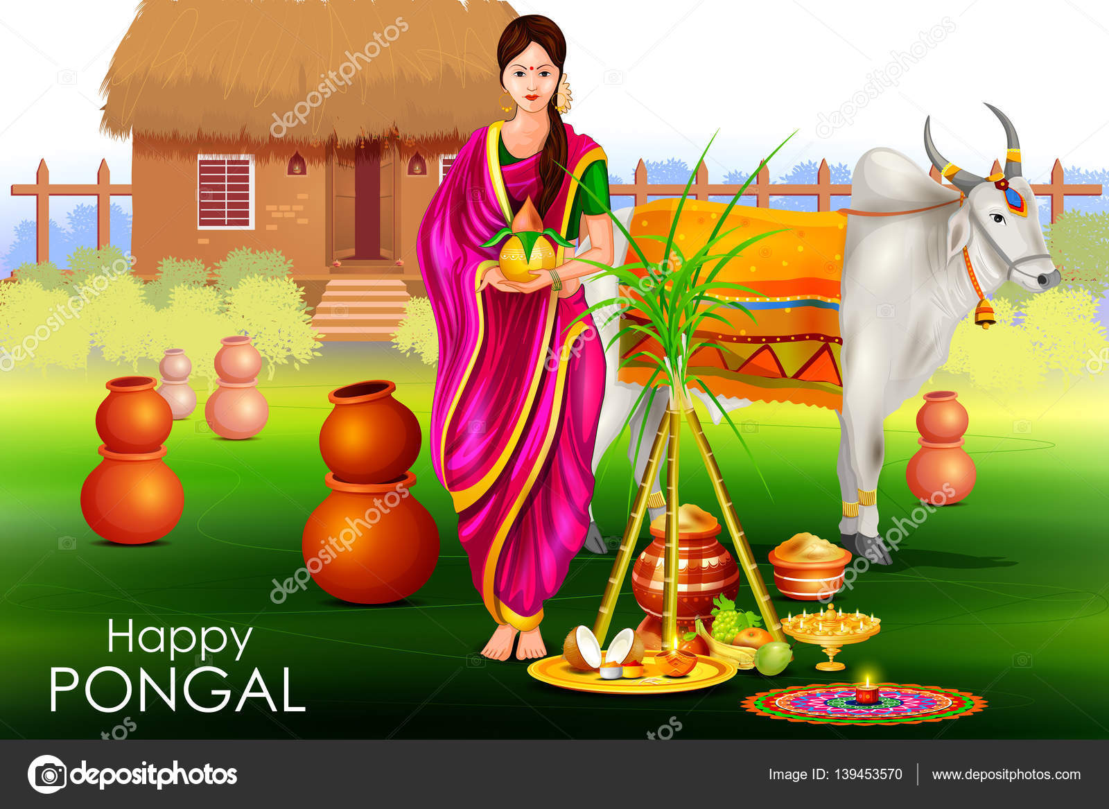 Happy Pongal festival of Tamil Nadu India background Stock Vector Image by ©snapgalleria #139453570 Happy Pongal festival of Tamil Nadu India background Stock Vector Image by ©snapgalleria #139453570